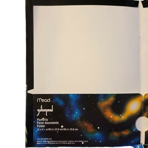 Vintage Mead White Tiger & Butterfly 2 Pocket Portfolio Folder New 2003 Schimmel - Picture 2 of 5